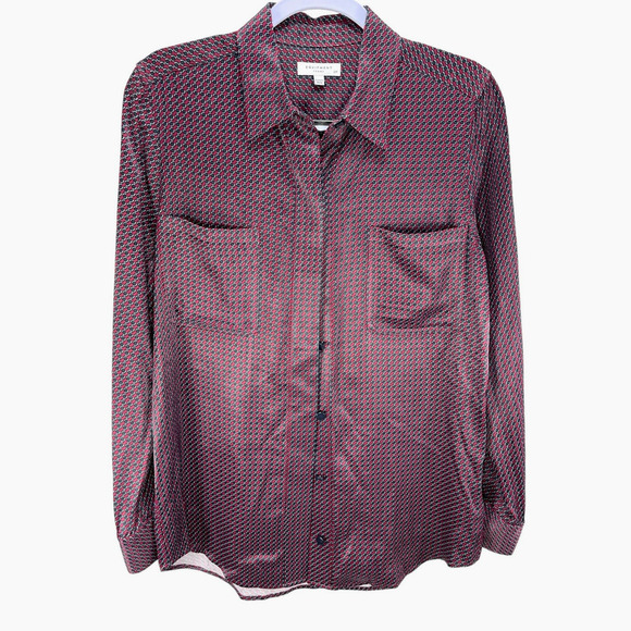 Equipment NEW Austine Shirt In Tawny Port Multi Long Sleeve Print Top S‎ - Picture 2 of 12